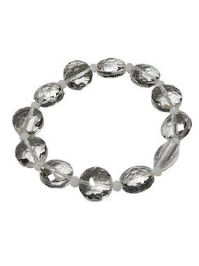 Retro Beaded Chunky Bracelet Clear Faceted Beads Stretch Classic Fashion Jewelry